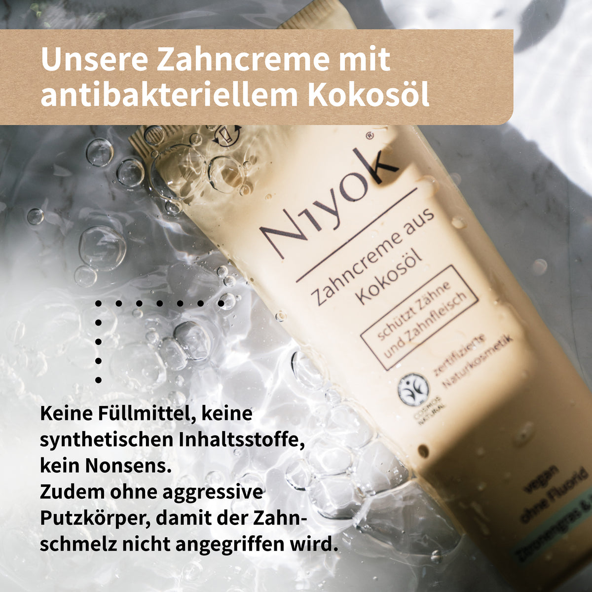 Zahncreme aus Kokosöl – Natürlich Weiß & Belebend (Zitronengras Ingwer) - Vegan & ohne Fluorid