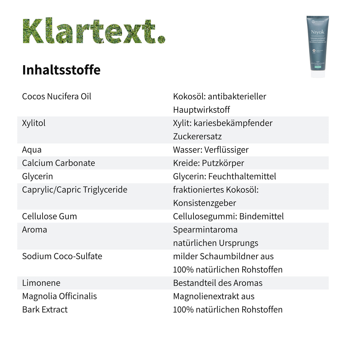 Zahncreme aus Kokosöl – Natürlich Weiß & Sanft Frisch (Spearmint) - Vegan & ohne Fluorid