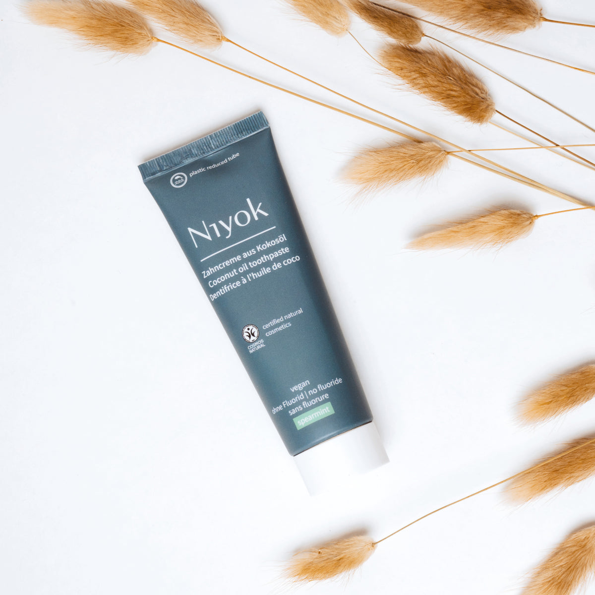 Zahncreme aus Kokosöl – Natürlich Weiß & Sanft Frisch (Spearmint) - Vegan & ohne Fluorid