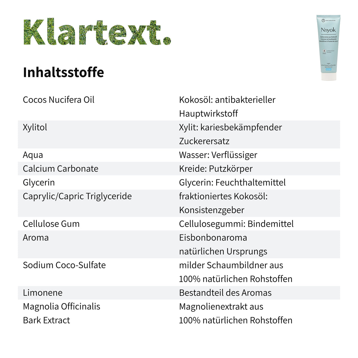 Zahncreme aus Kokosöl – Natürlich Weiß & Extra Frisch (Eisminze) - Vegan & ohne Fluorid