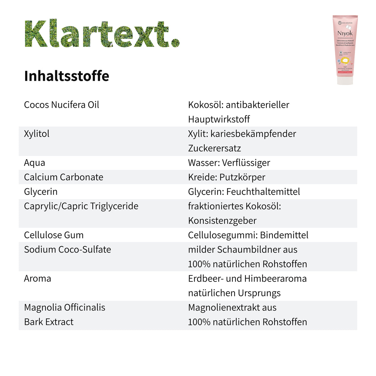 Zahncreme aus Kokosöl (KIDS) – Natürlich Weiß & Fruchtig Mild (Erdbeere Himbeere) - Vegan & ohne Fluorid