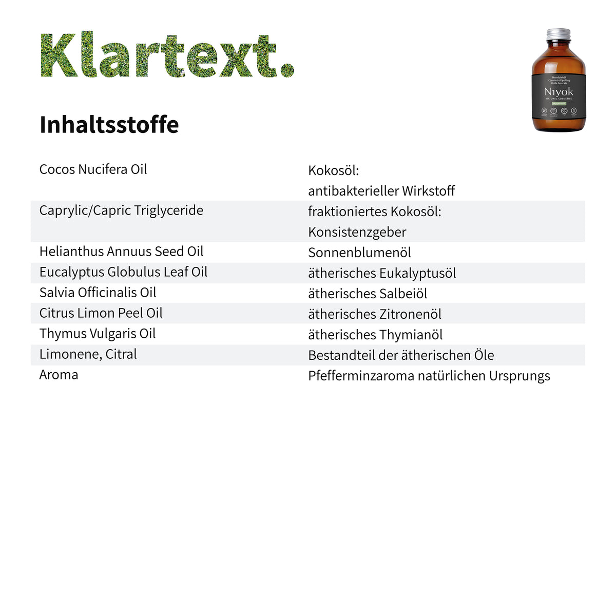 Mundziehöl aus Bio Kokosöl - Pfefferminze - mit vier ätherischen Ölen gegen Karies, Zahnstein & Mundgeruch