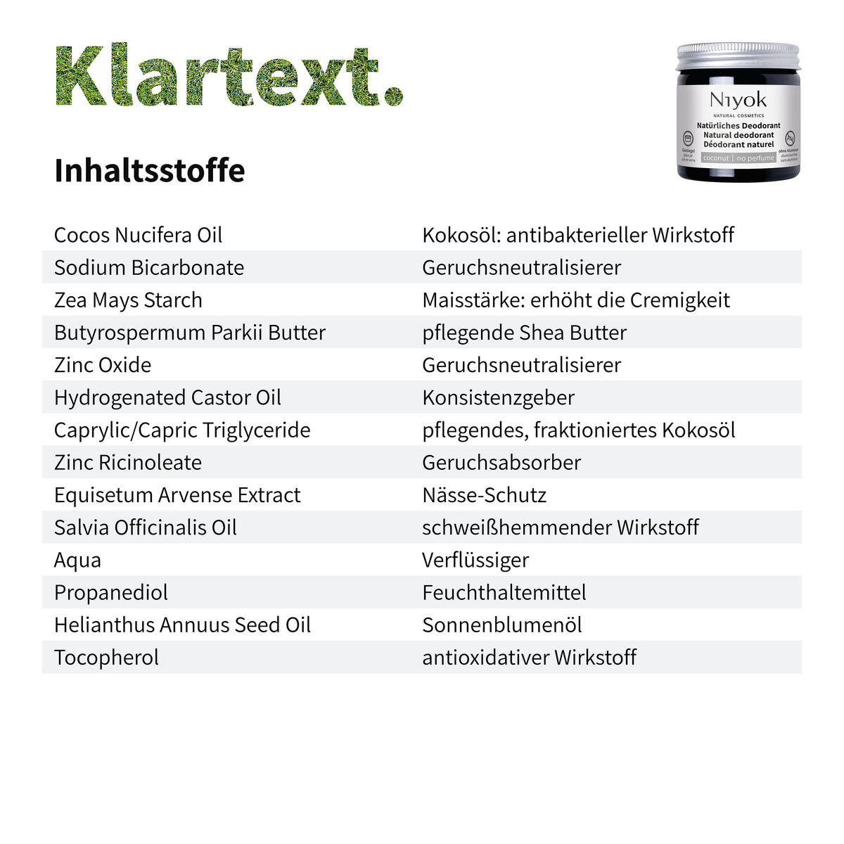 Deocreme (Kokos) – Ohne Parfüm, sanfter Kokosduft – 2 in 1 Antitranspirant + Schutz – Vegan & ohne Aluminium