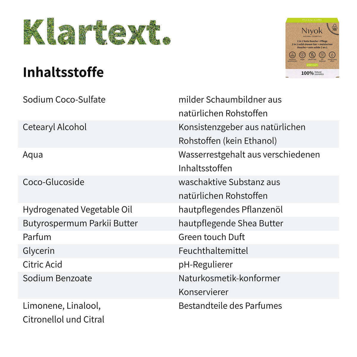 Feste Dusche + Pflege (2 in 1) - Green touch