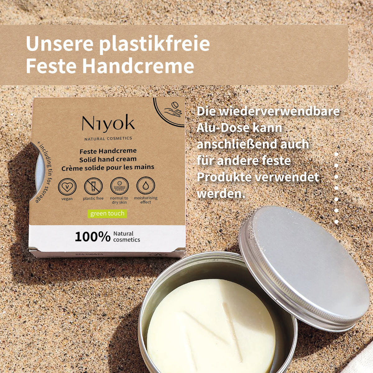 Feste Handcreme - Soft blossom inkl. Aufbewahrungsdose