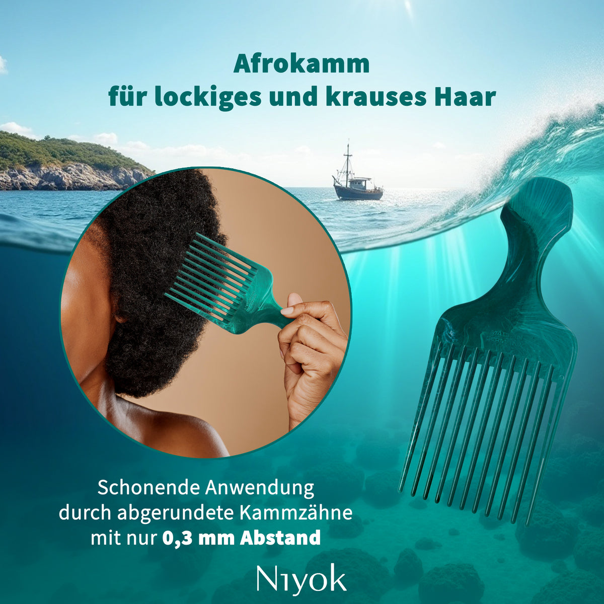 Afrokamm,  aus recycelten Tauen