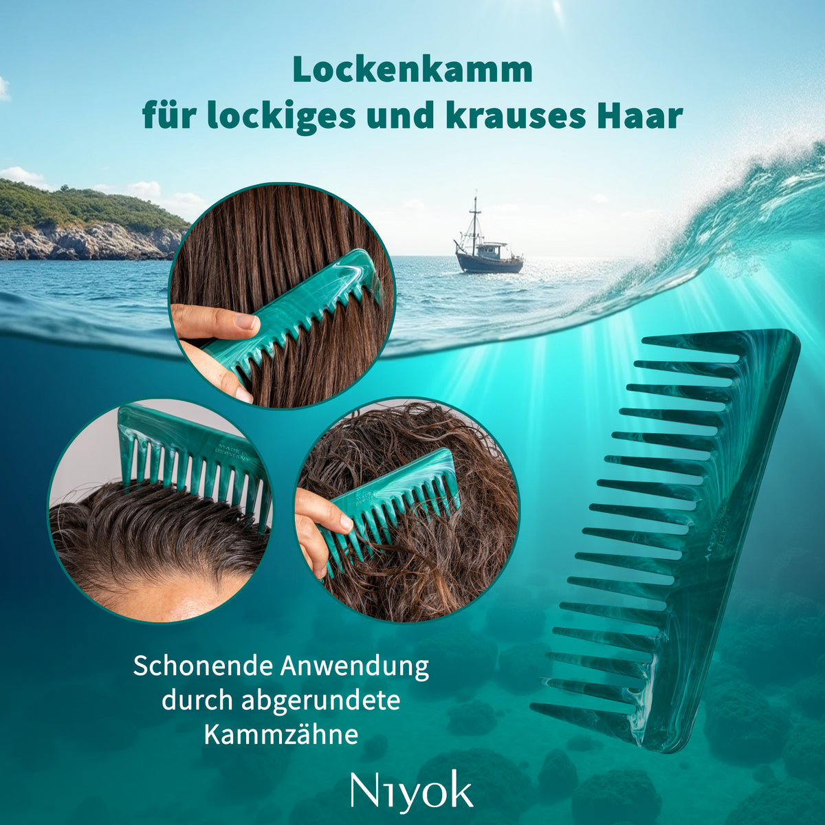 Lockenkamm,  aus recycelten Tauen