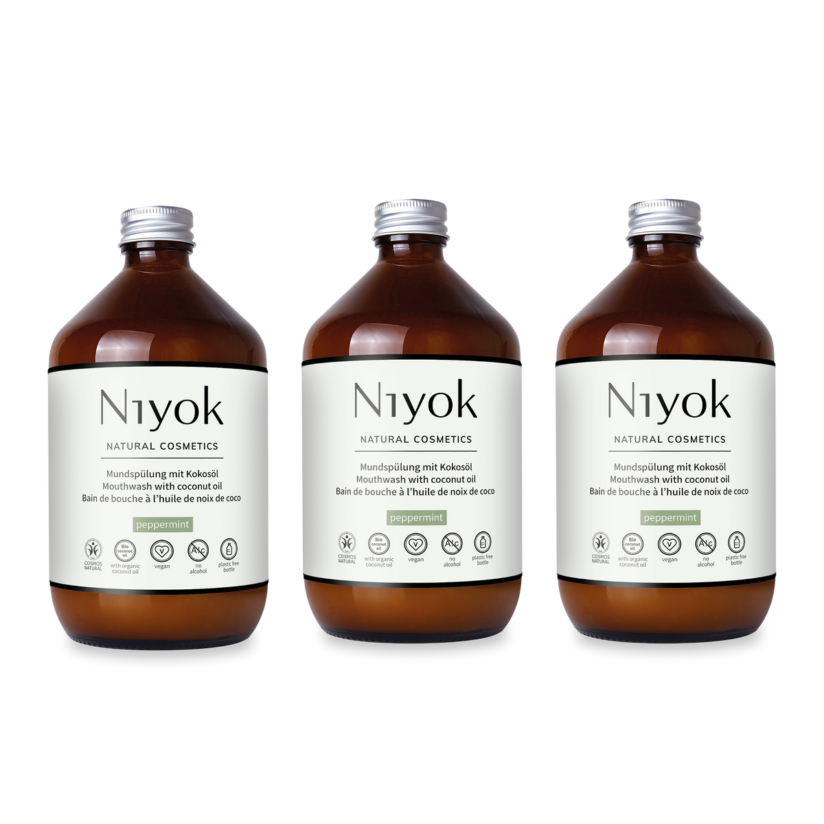 Mundspülung (Pfefferminze) – Antibakteriell & Frisch – Mit Kokosöl – Ohne Alkohol & Fluorid – Vegan