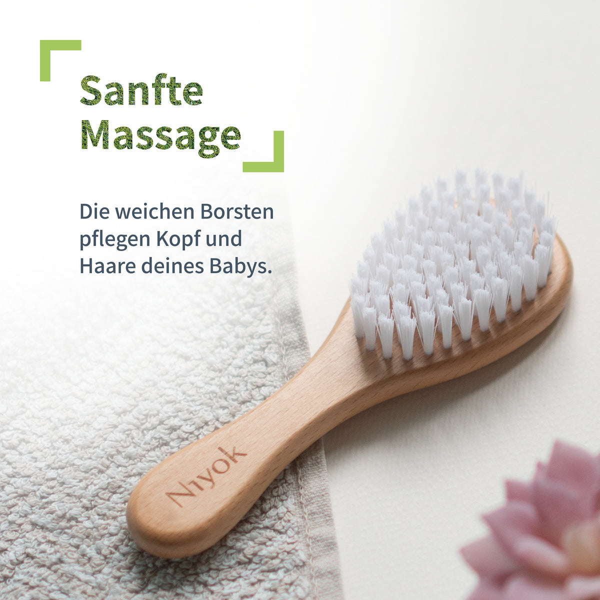 Babyhaarbürste extra weich, mit Borsten auf Rizinusölbasis