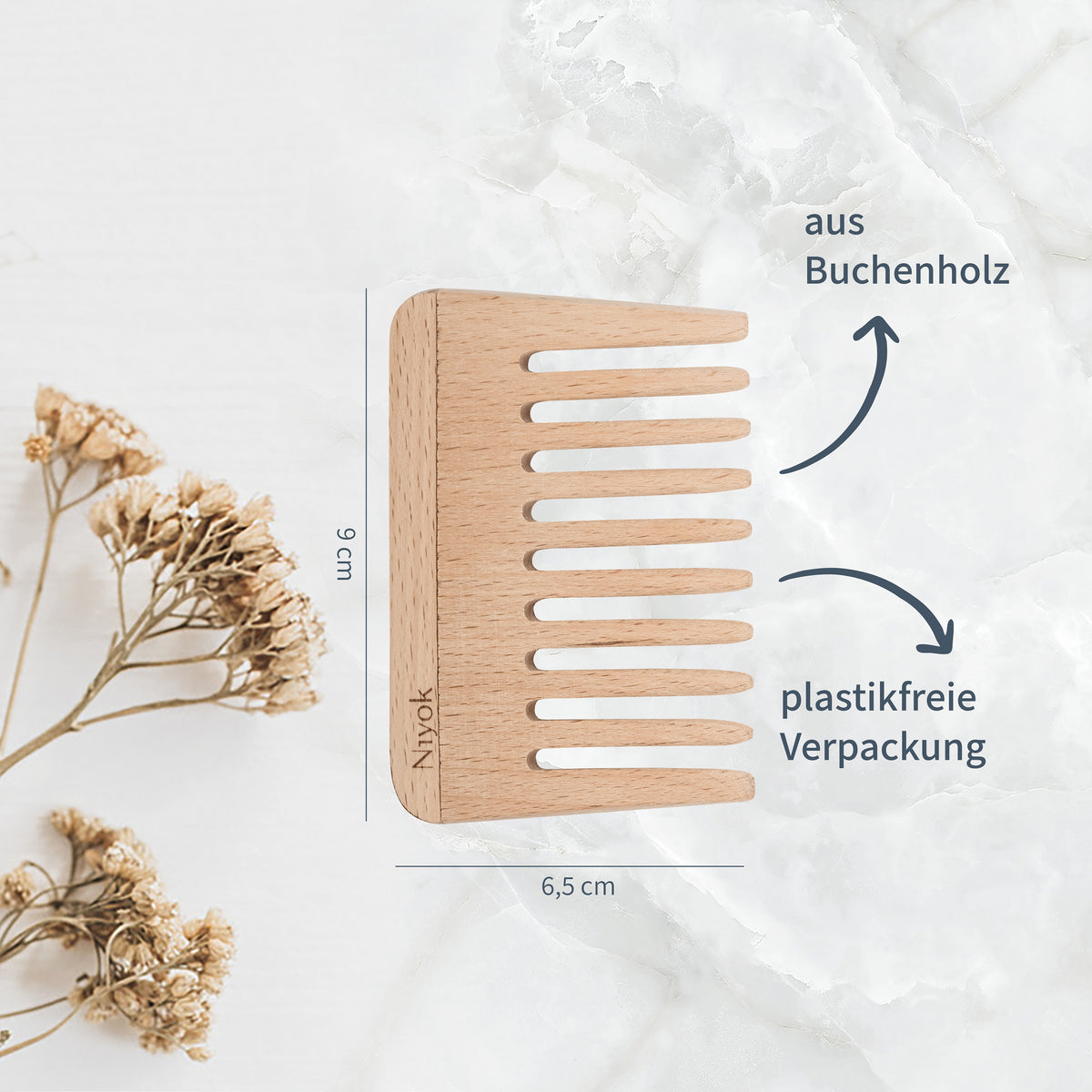 Afrokamm, Anti-Frizz Effekt, für welliges und lockiges Haar