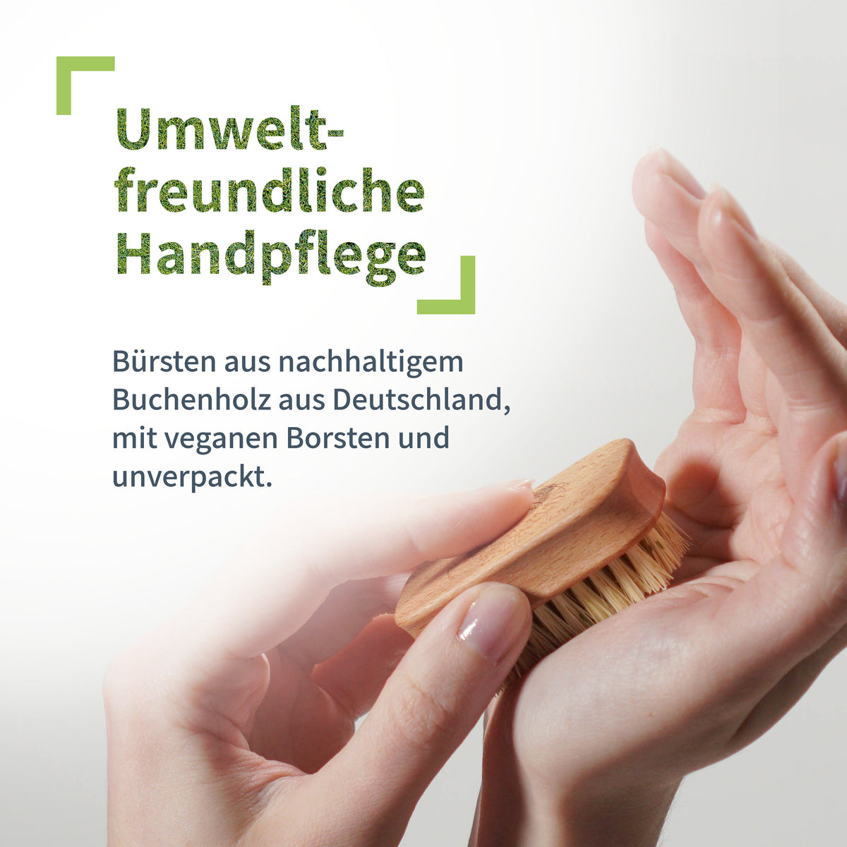 Hochwertige Baby- und Kinderhandwaschbürste aus Buchenholz und Fibre Borsten