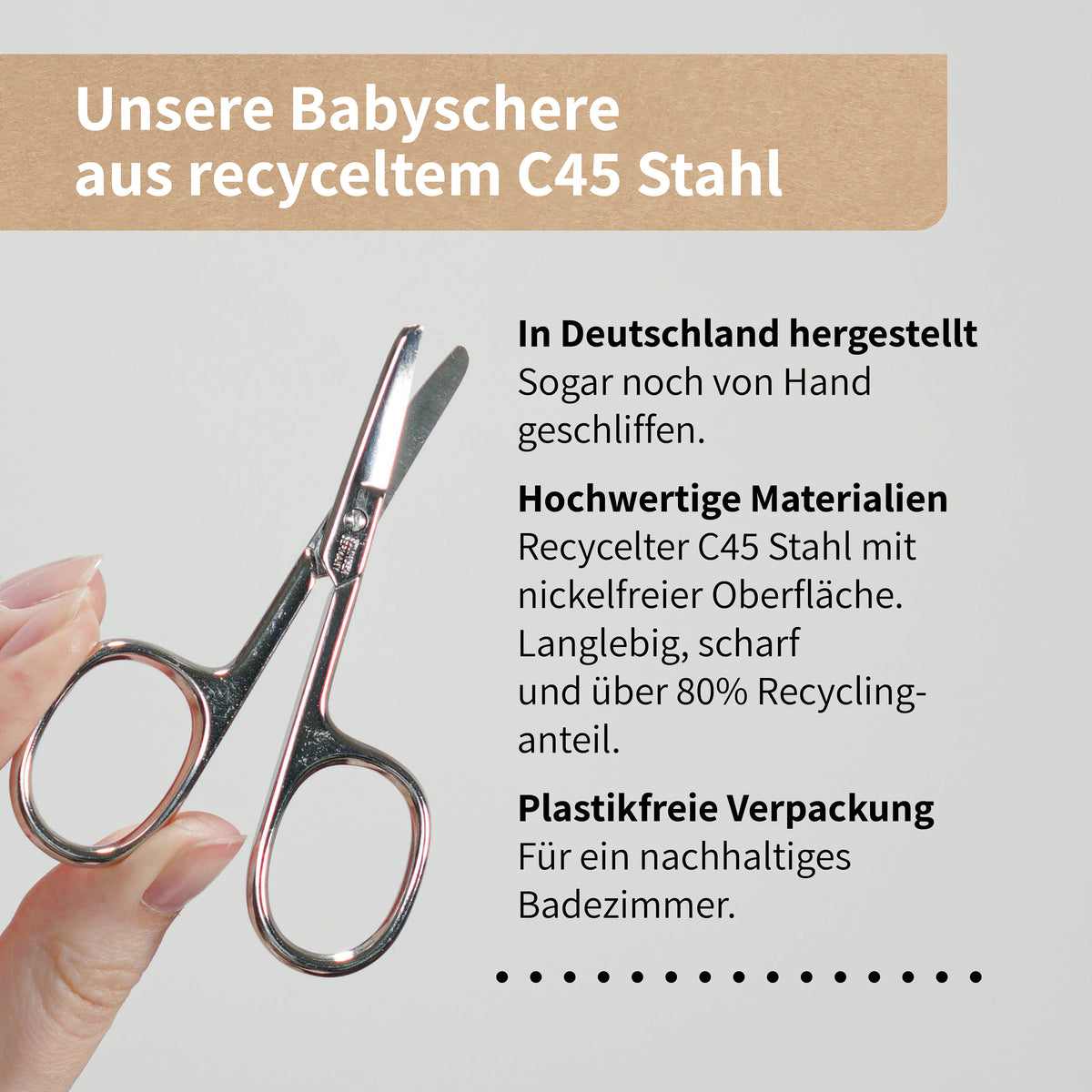 Baby Nagelschere abgerundet, nickelfrei beschichtet
