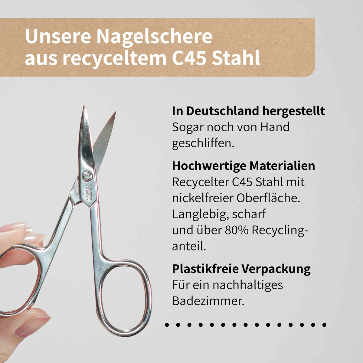 Nagelschere mit nickelfreier Oberfläche