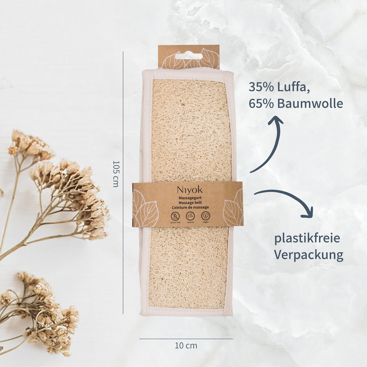 Massagegurt Luffa & Baumwolle