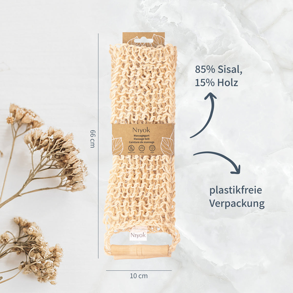 Massagegurt aus Sisal - Rückenschrubber für Körperpeeling