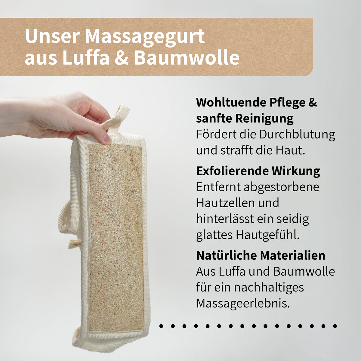 Massagegurt Luffa & Baumwolle