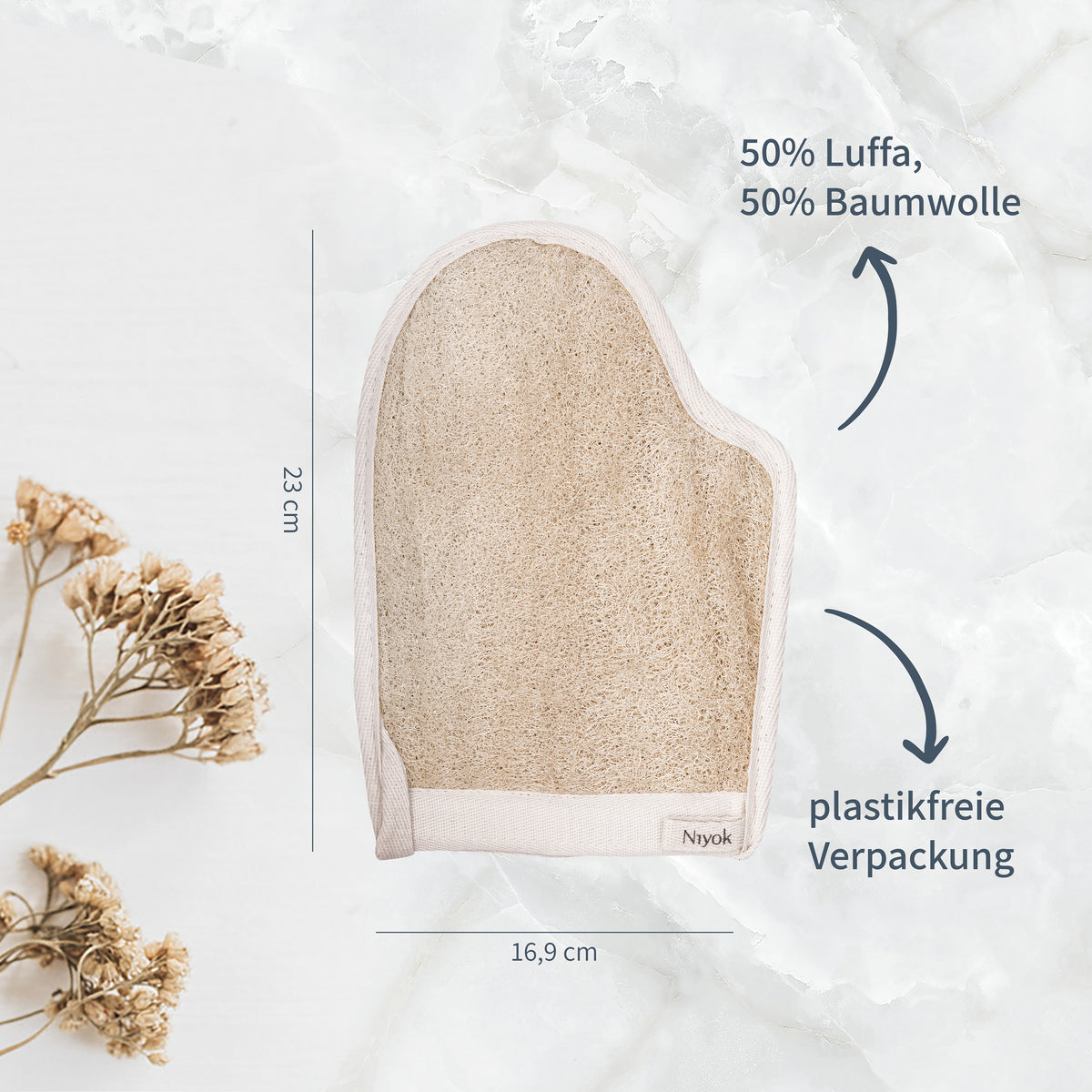 Massagehandschuh Luffa & Baumwolle