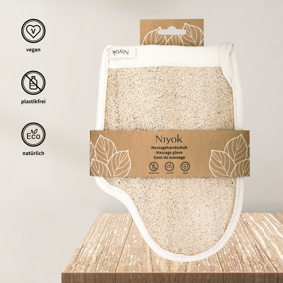 Massagehandschuh Luffa & Baumwolle