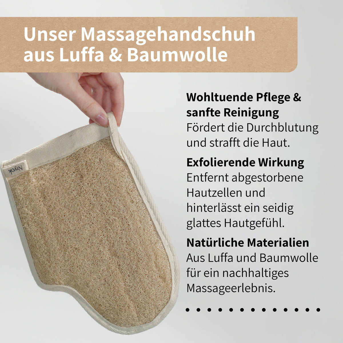 Massagehandschuh Luffa & Baumwolle