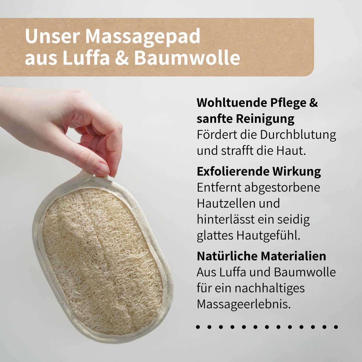 Massagepad Luffa & Baumwolle (oval)