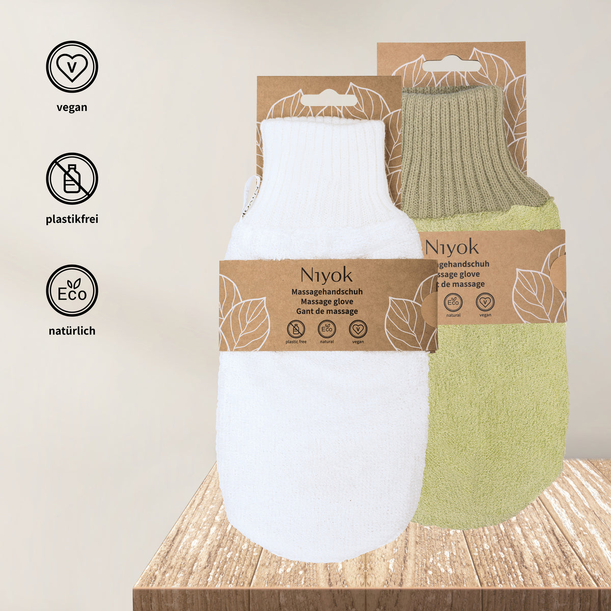 Massagehandschuh Bambusfaser - Peeling für empfindliche Haut