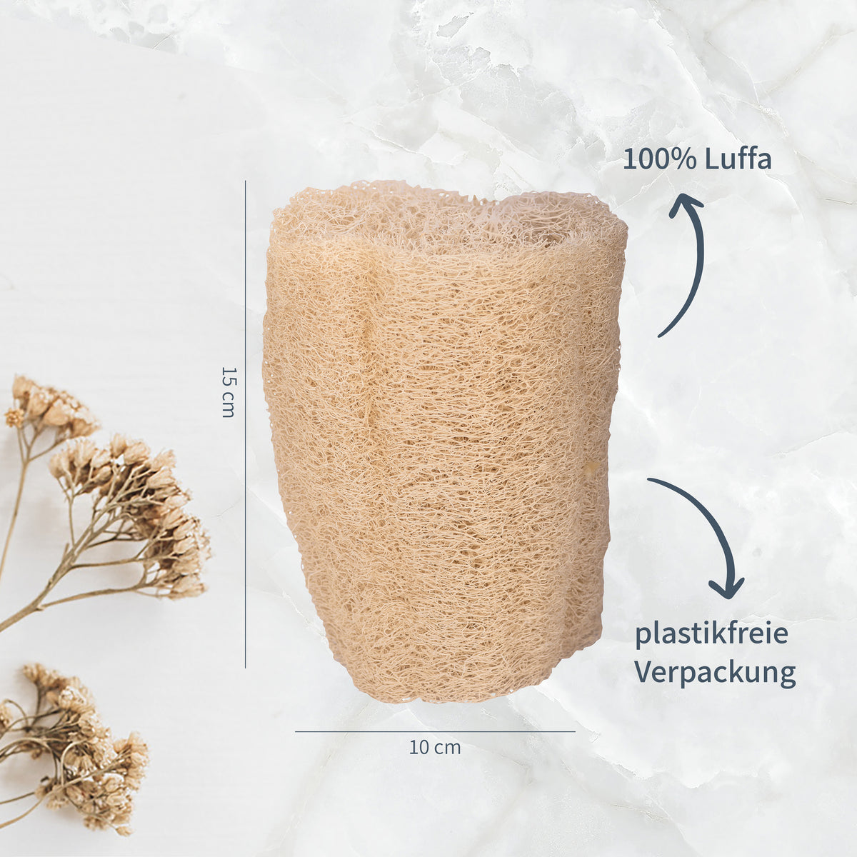 Natürlicher Luffa Schwamm für sanfte Reinigung von Körper & Gesicht