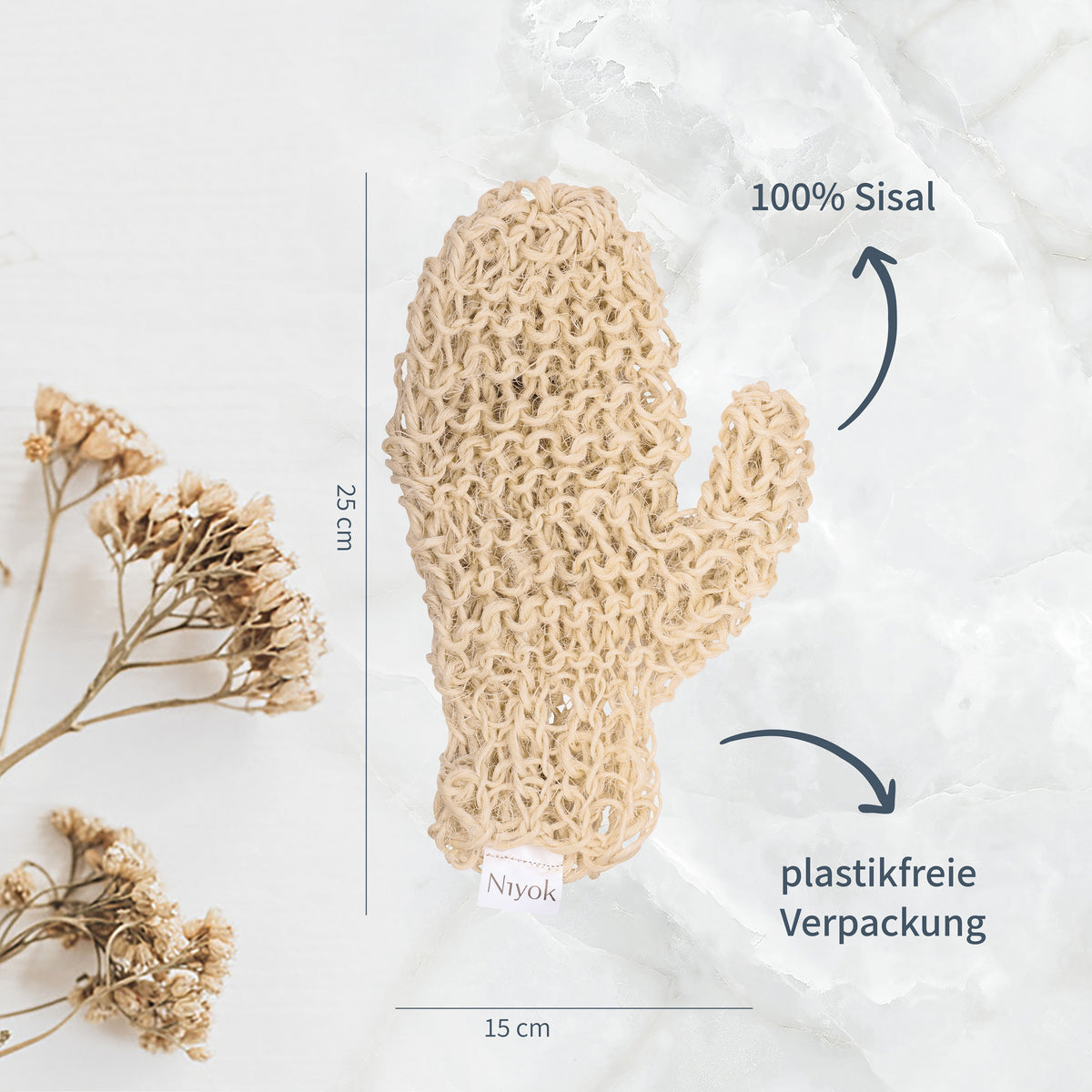 Massagehandschuh aus Sisal