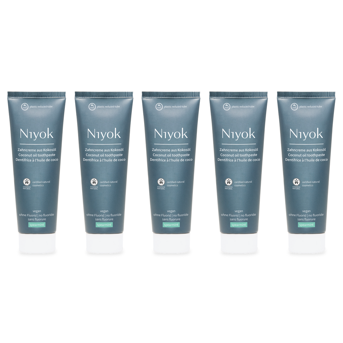 Zahncreme aus Kokosöl – Natürlich Weiß & Sanft Frisch (Spearmint) - Vegan & ohne Fluorid