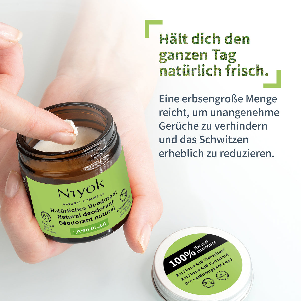 Deocreme (Green Touch) – Feinherber Duft – 2 in 1 Antitranspirant + Schutz – Vegan & ohne Aluminium