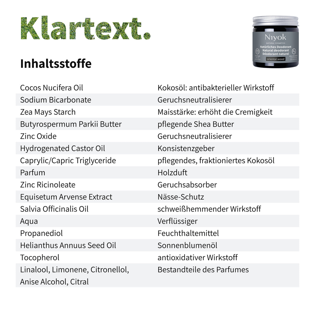 Deocreme (Oriental Wood) – Aromatisch-holziger Duft – 2 in 1 Antitranspirant + Schutz – Vegan & ohne Aluminium