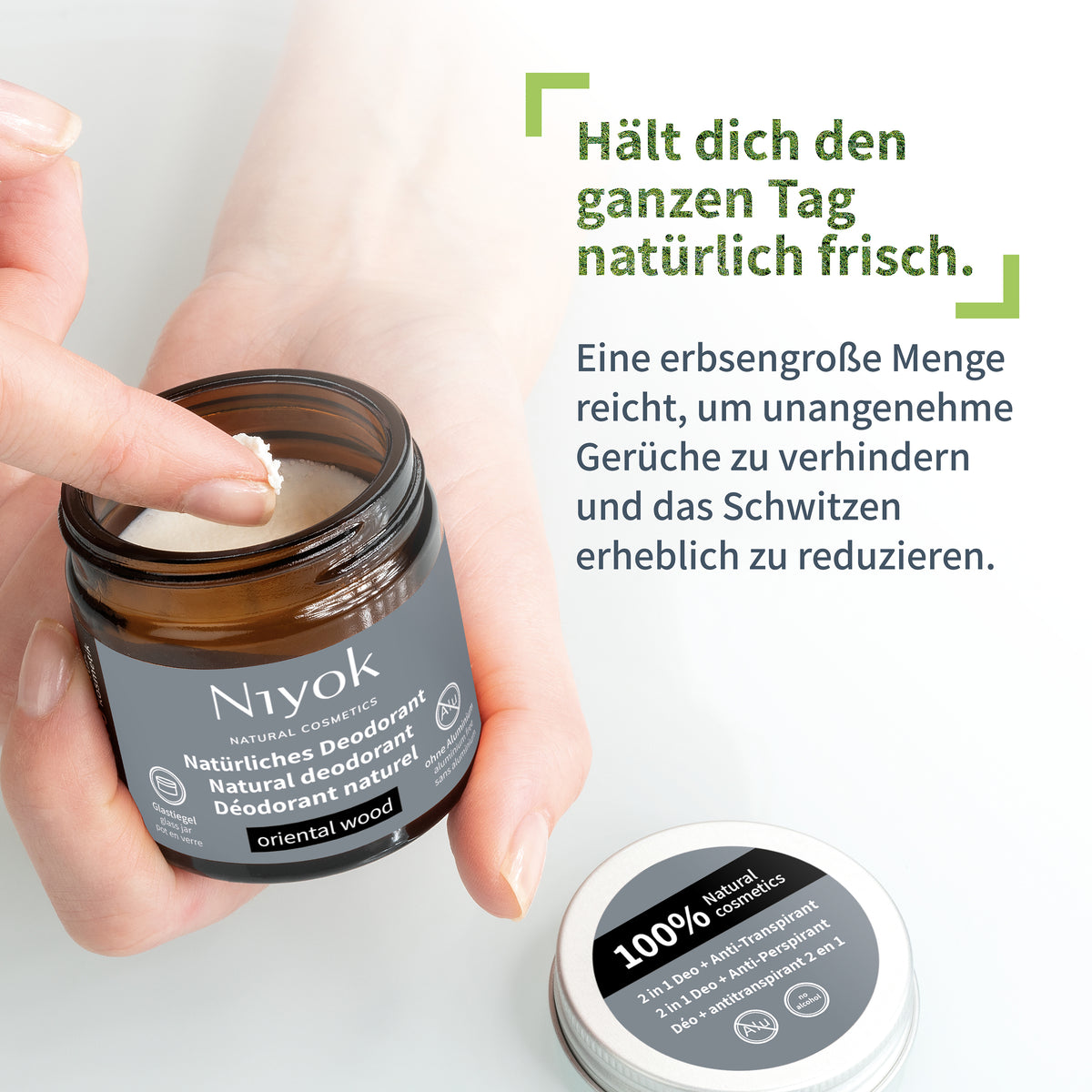 Deocreme (Oriental Wood) – Aromatisch-holziger Duft – 2 in 1 Antitranspirant + Schutz – Vegan & ohne Aluminium
