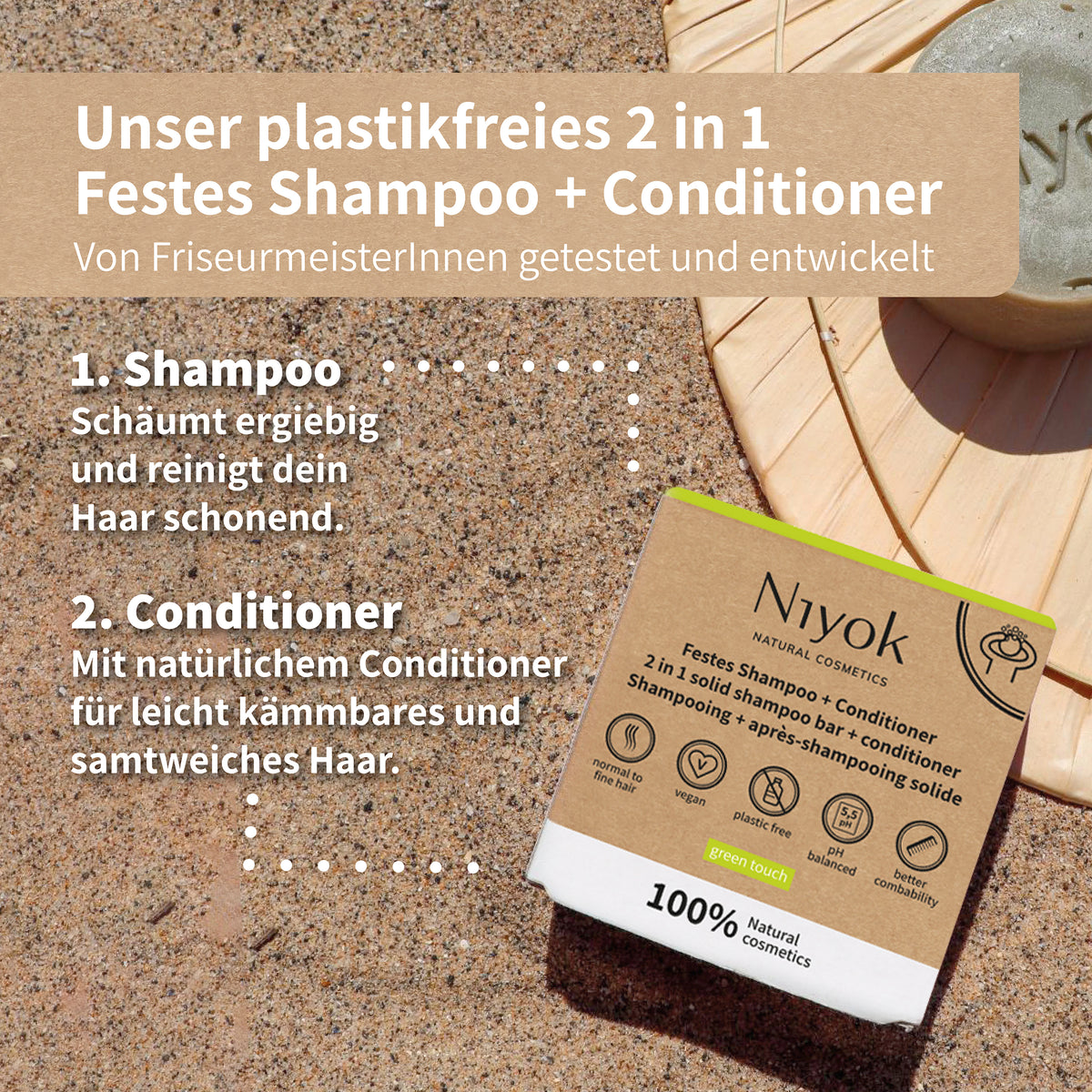 Festes Shampoo + Conditioner (2 in 1) - Green touch