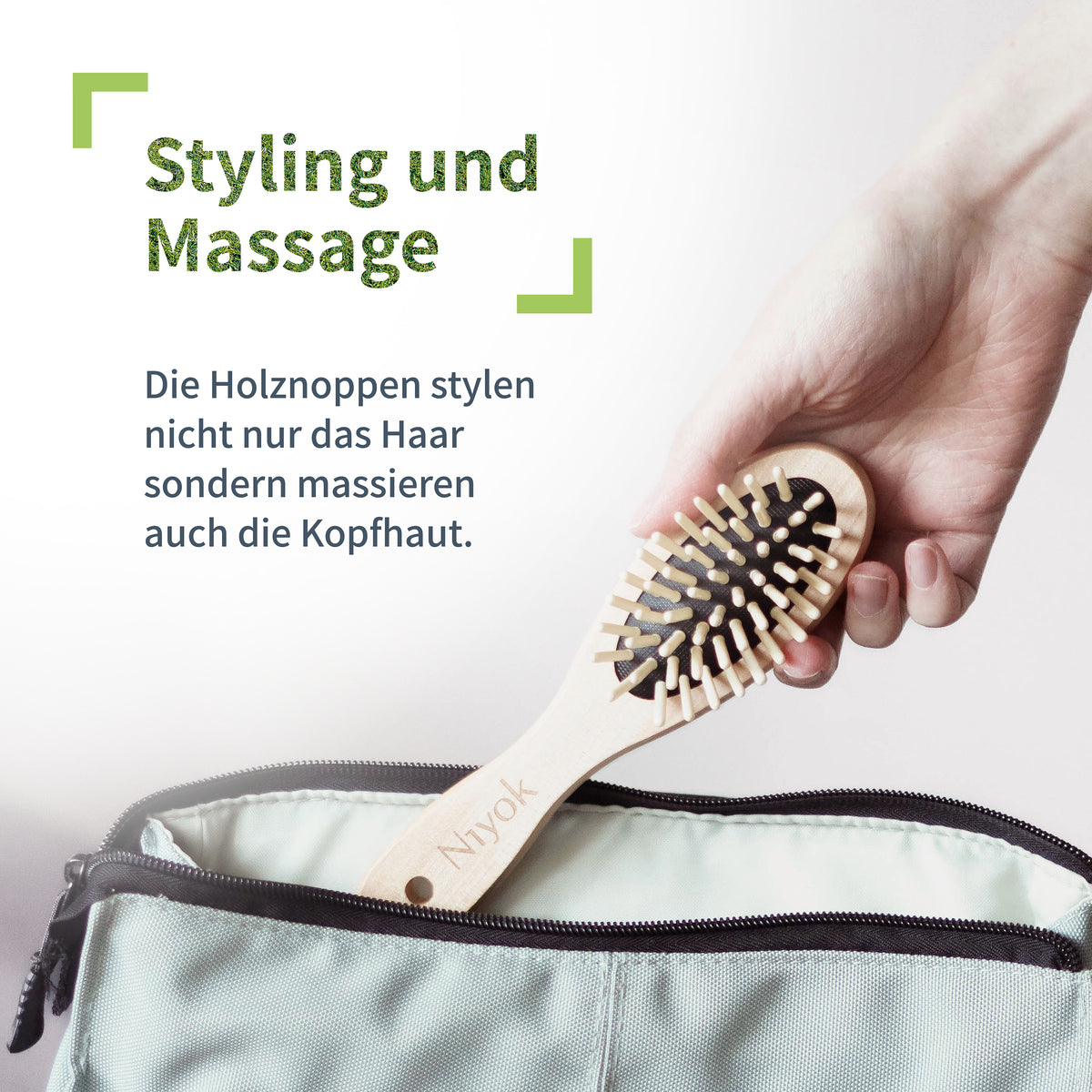 Haarbürste mit Holznoppen (klein)