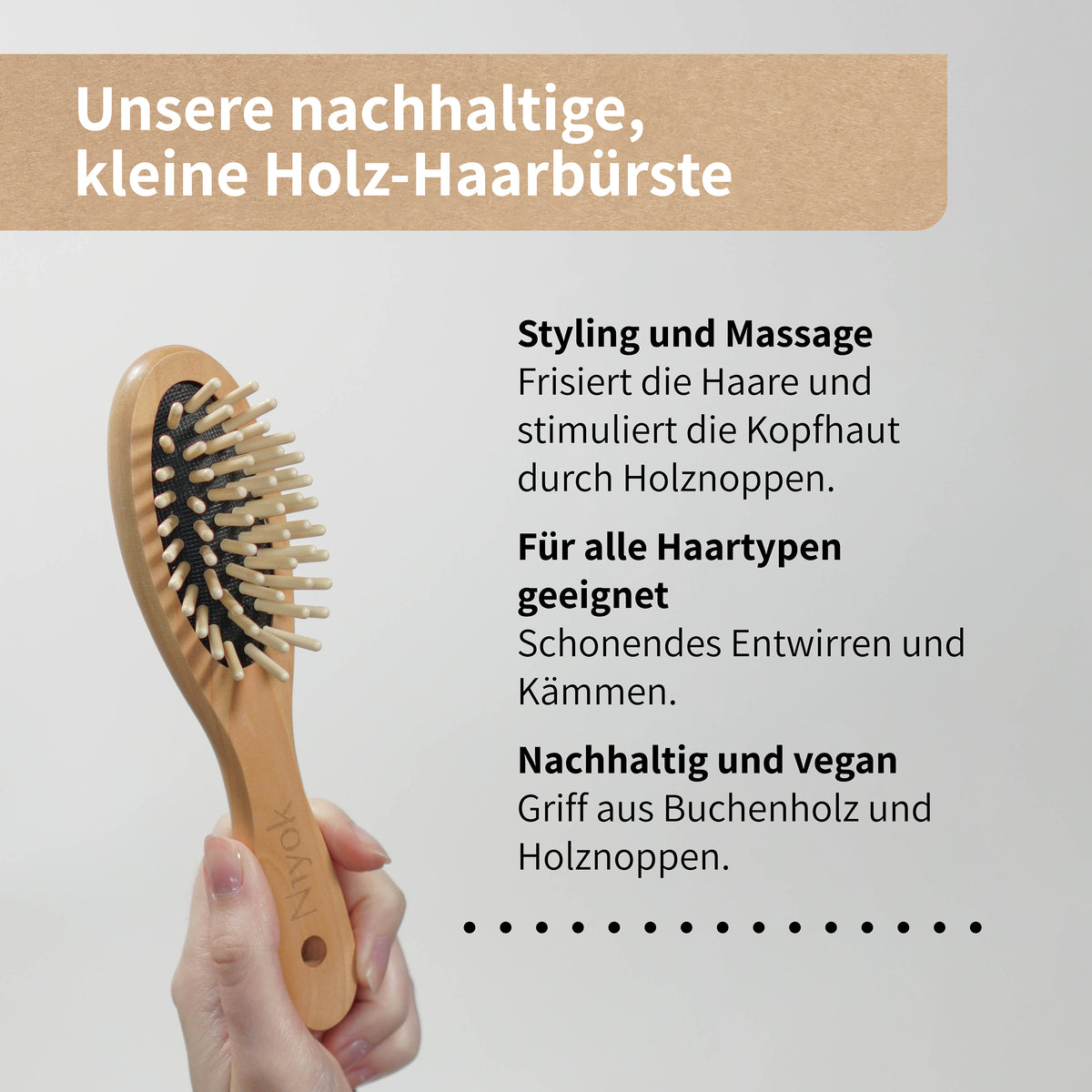 Haarbürste mit Holznoppen (klein)