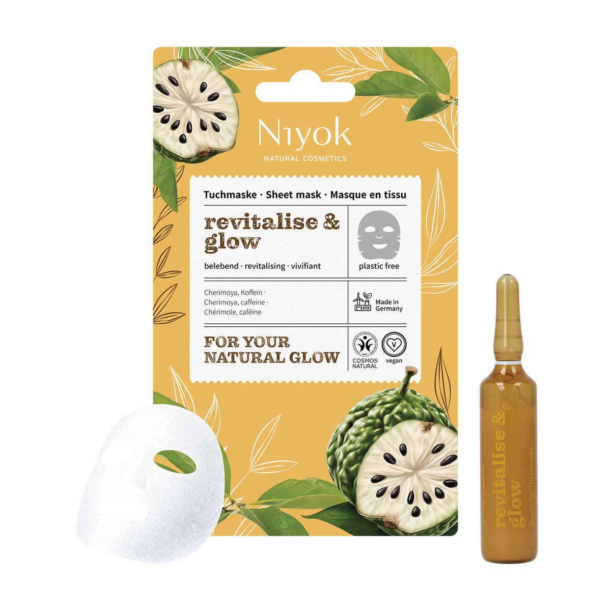 Belebende Tuchmaske - Wachmacher mit Koffein & Cherimoya „Revitalise & Glow“