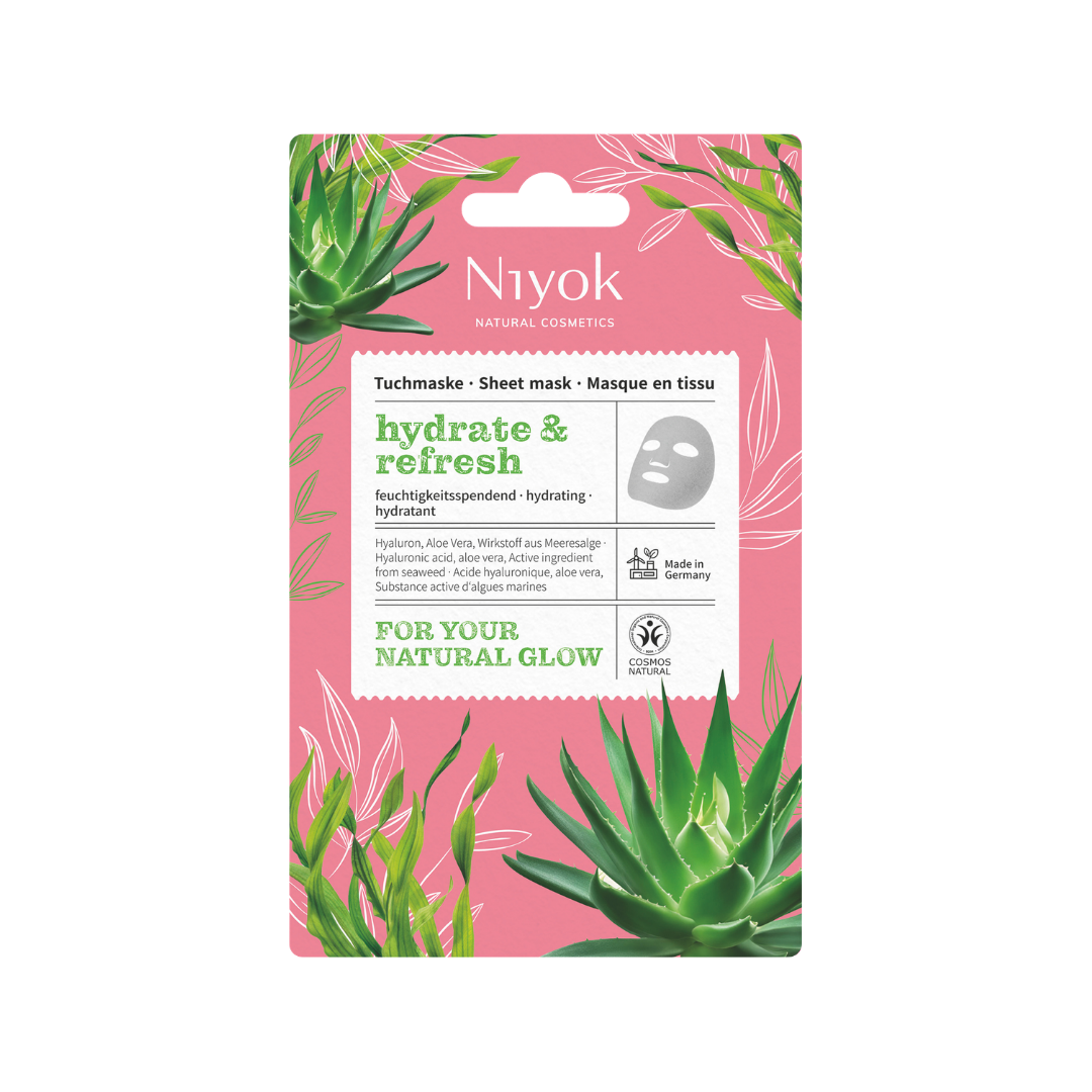 Feuchtigkeitsspendende Tuchmaske - Mit Hyaluronsäure & Aloe Vera „Hydrate & Refresh“