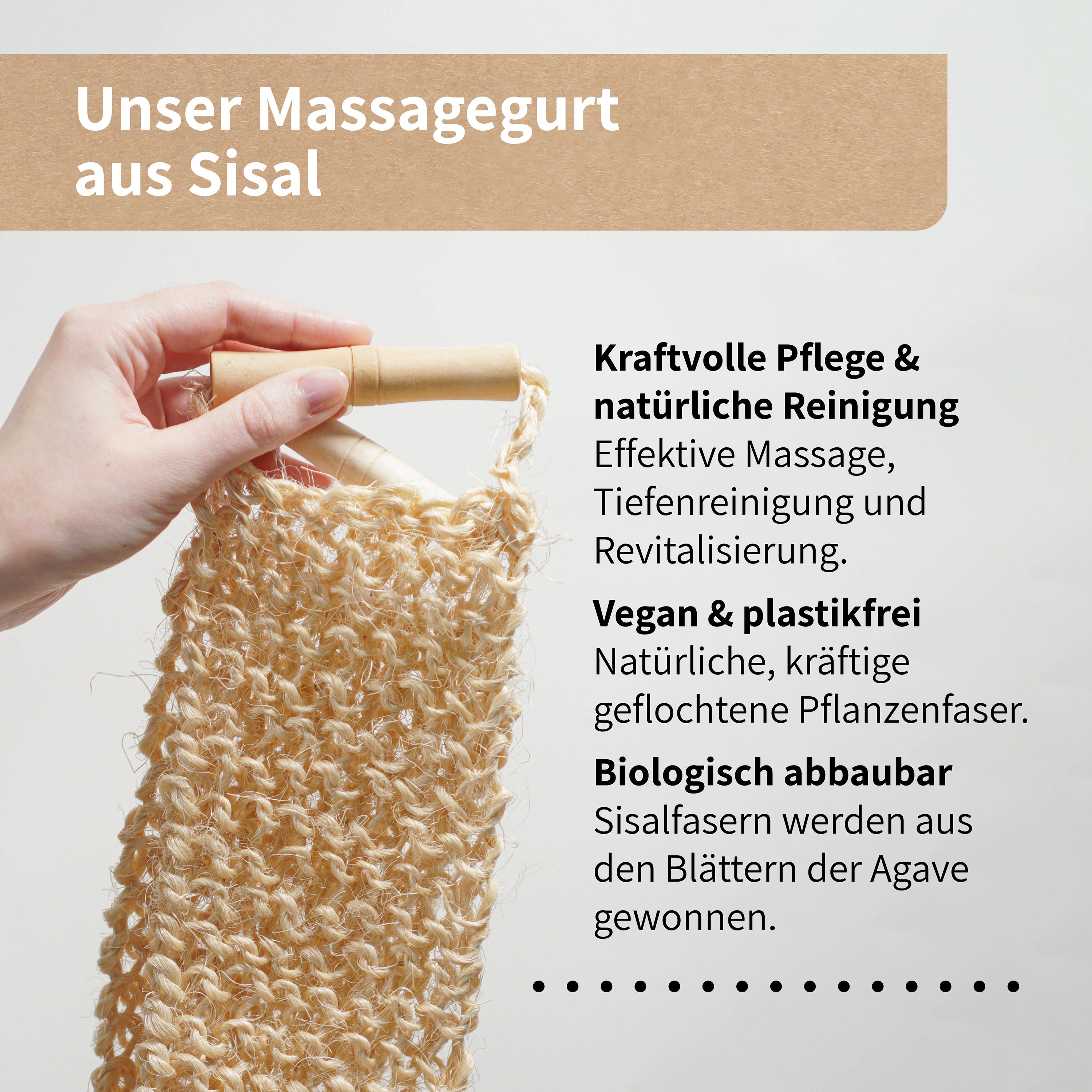 TiSkying Körperbürste Aus Sisal – Natürliche Peelingbürste Mit Holzgriff, Für Dusche Und Trockene Massage