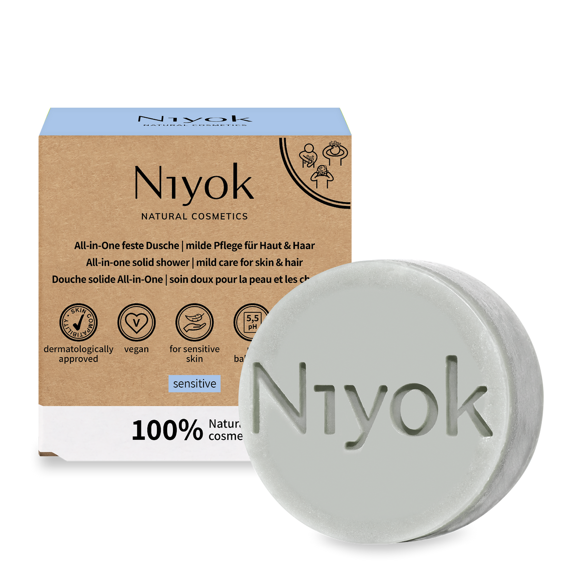 All-in-One feste Dusche | milde Pfege für Haut & Haar - Sensitiv