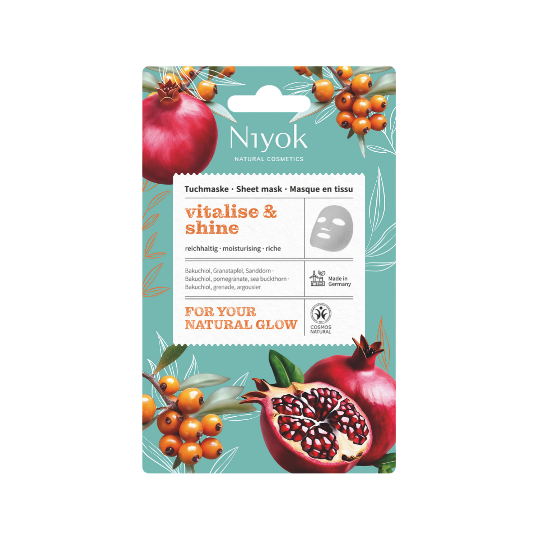 Reichhaltige Tuchmaske - Intensive Pflege mit Bakuchiol & Sheabutter „Vitalise & Shine“
