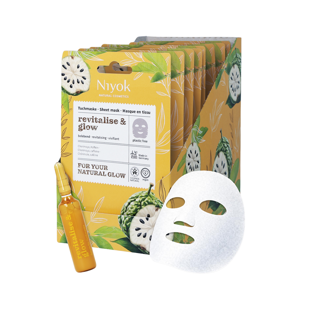 Belebende Tuchmaske - Wachmacher mit Koffein & Cherimoya „Revitalise & Glow“